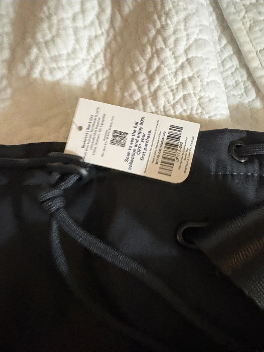 Beyond Yoga Black Nylon Tote-Style Backpack